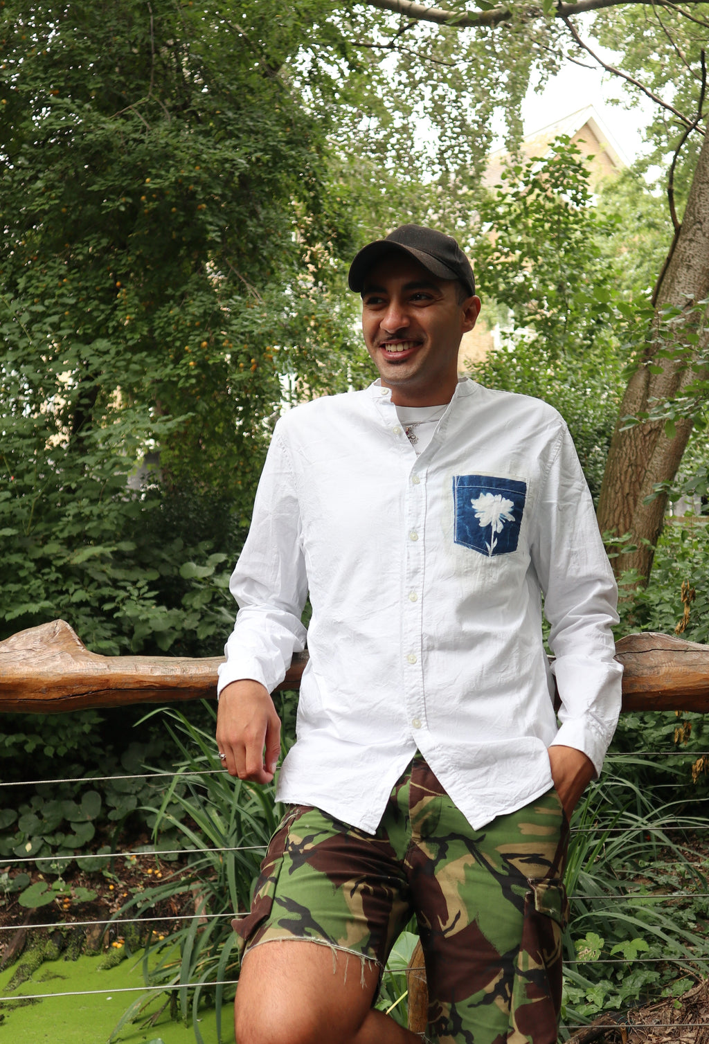 Cyanotype Collarless Shirt