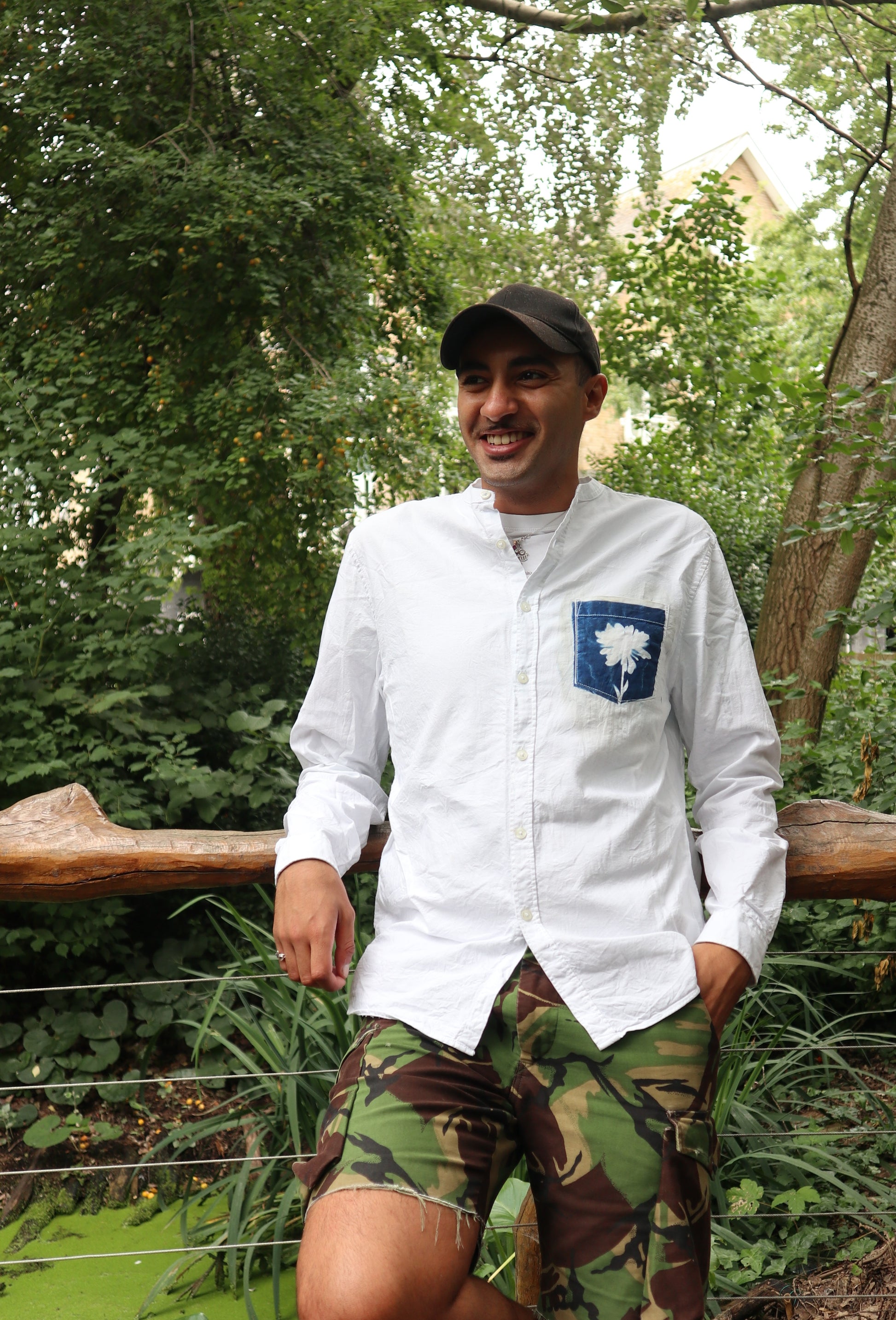 Cyanotype Collarless Shirt