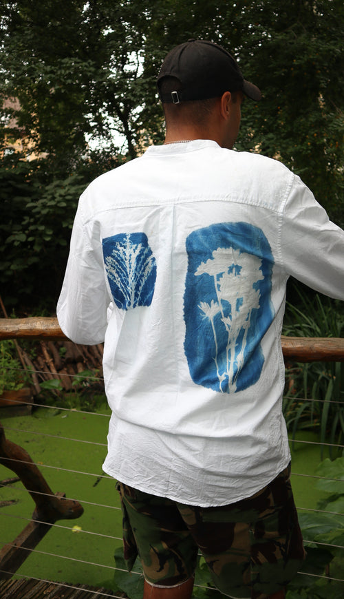 Cyanotype Collarless Shirt